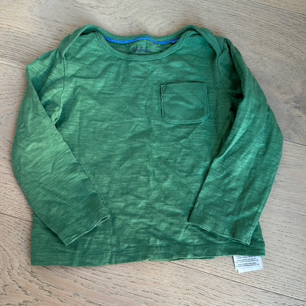 Baby Boden Green Long Sleeve Shirt